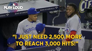 MIC’D UP for Vlad Jr’s wholesome reaction to 500th hit with Blue Jays teammate Santiago Espinal!