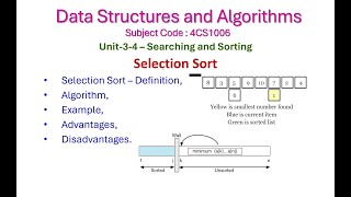 Selection Sort-3-4-Data Structures and Algorithms-Unit-3-Searching and Sorting-4CS1006