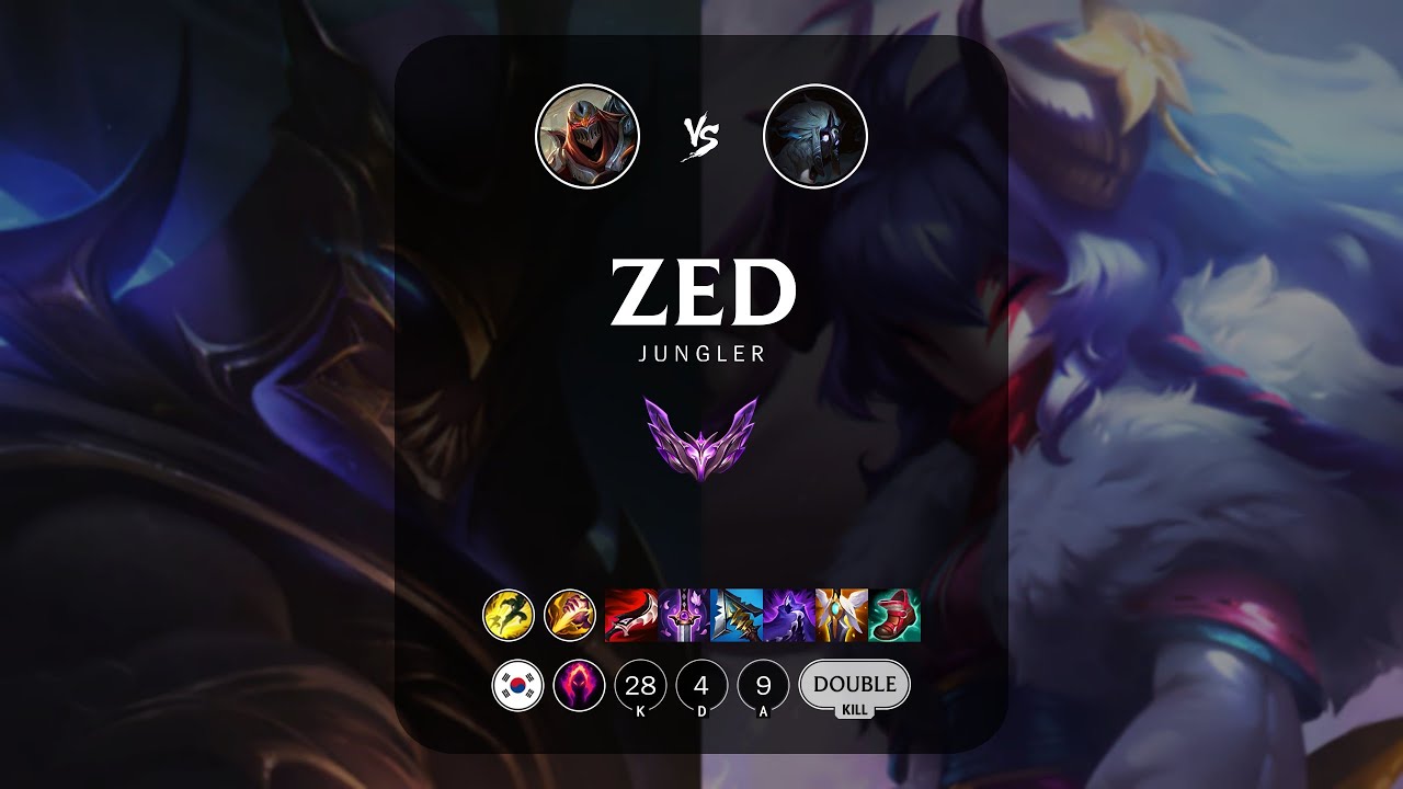 Zed Jungle vs Kindred - KR Master Patch 13.9