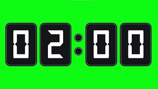 2 Minute Timer, Stopwatch Green Screen Background. Cronômetro 2 Minutos Tela Verde - Chroma Key
