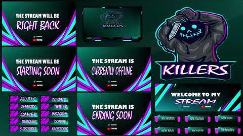 I will craft creative and professional twitch overlays,logo for your stream