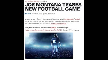 Joe Montana Football 2016  WE have a new football game!!