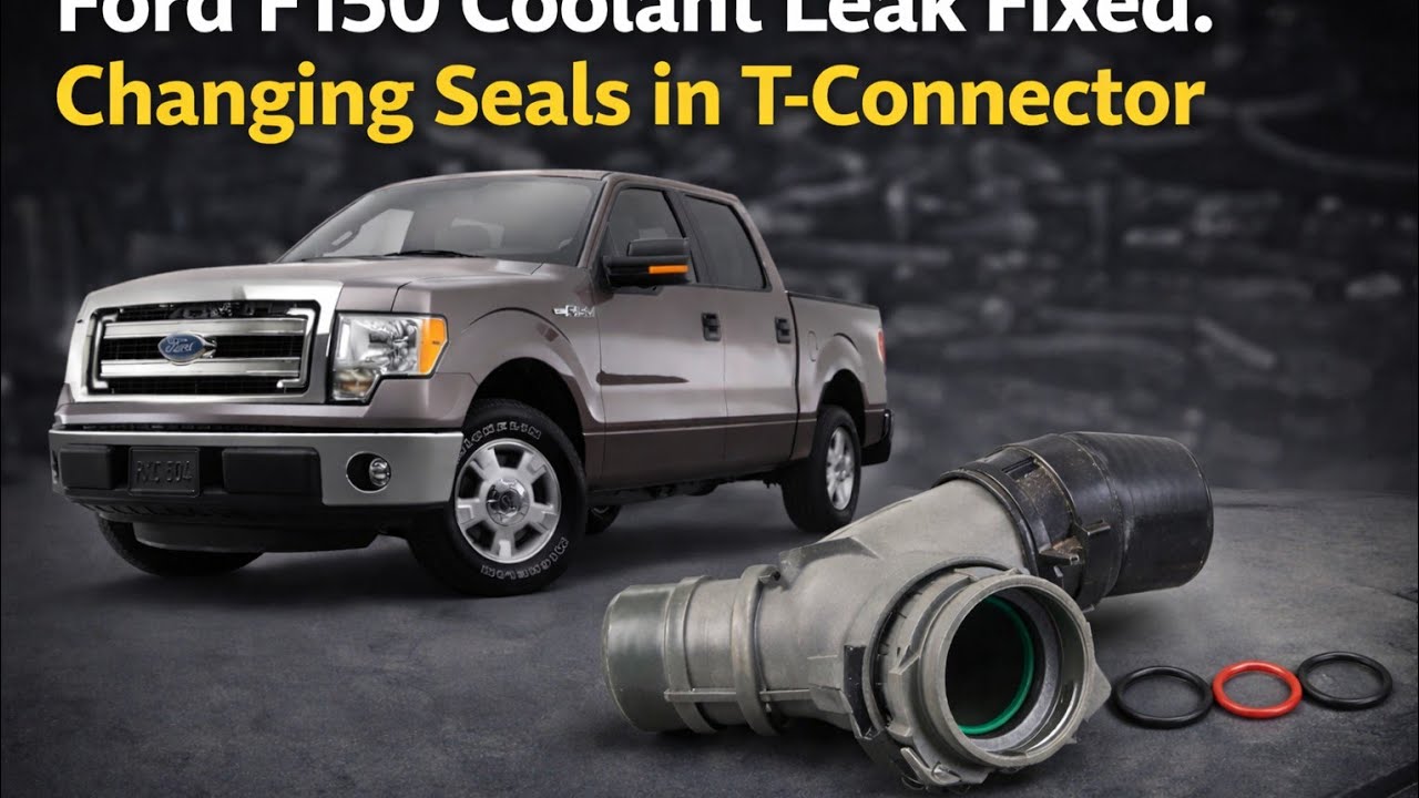Устранена утечка охлаждающей жидкости в Ford F150. Замена уплотнений в тройнике.