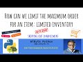 3. Shopping Cart 1 (Enhancements): Limiting the maximum inventory of every item in the menu
