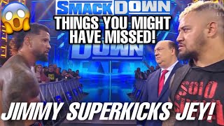 THINGS YOU MIGHT HAVE MISSED WWE SMACKDOWN JIMMY USO SUPERKICKS JEY USO ASUKA NEW CHAMPIONSHIP