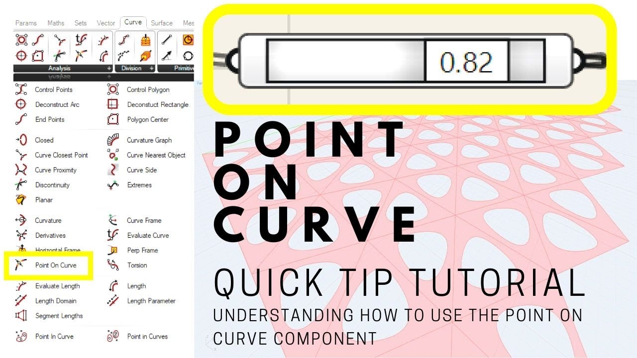 Rhino 3D and Grasshopper Point on Curve Component Tutorial Parametric Design Learning