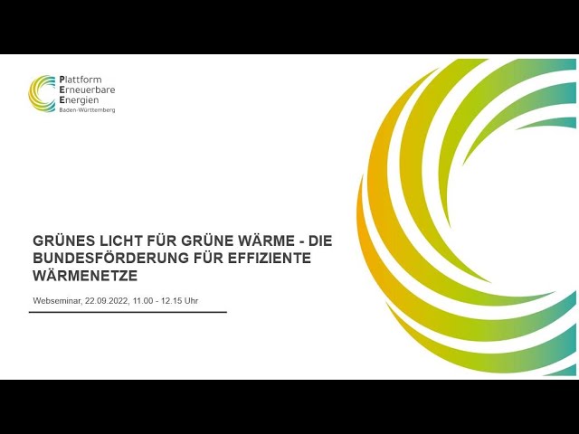 Webseminar "Grünes Licht für grüne Wärme – die Bundesförderung für effiziente Wärmenetze"