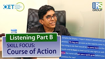 Learn to identify a course of action in OET Listening Part B
