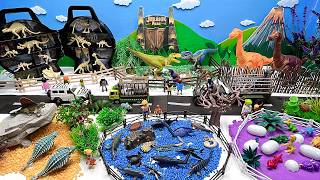 DIY Jurassic Park With Best Dinosaurs! DINO zoo With Kids - tyrannosaurus Ankylosaurus mosasaurus