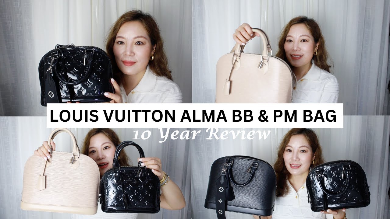 LOUIS VUITTON ALMA BB EPI LEATHER (NOIR) REVIEW X WHAT FITS INSIDE