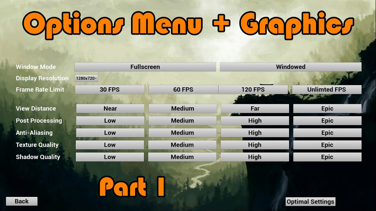 Creating An Options Menu Part 1  Setting Up The Visuals - Unreal