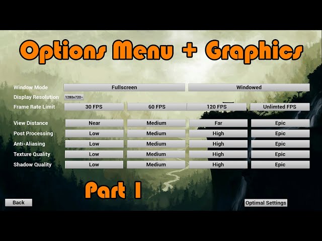 Creating An Options Menu Part 1  Setting Up The Visuals - Unreal