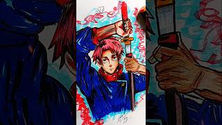 Yuta+Yuji drawing 🤯| Anime mixing drawing series 11/30 Days 👍#shorts #anime #art