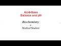 Acid base balance and ph biochemistry