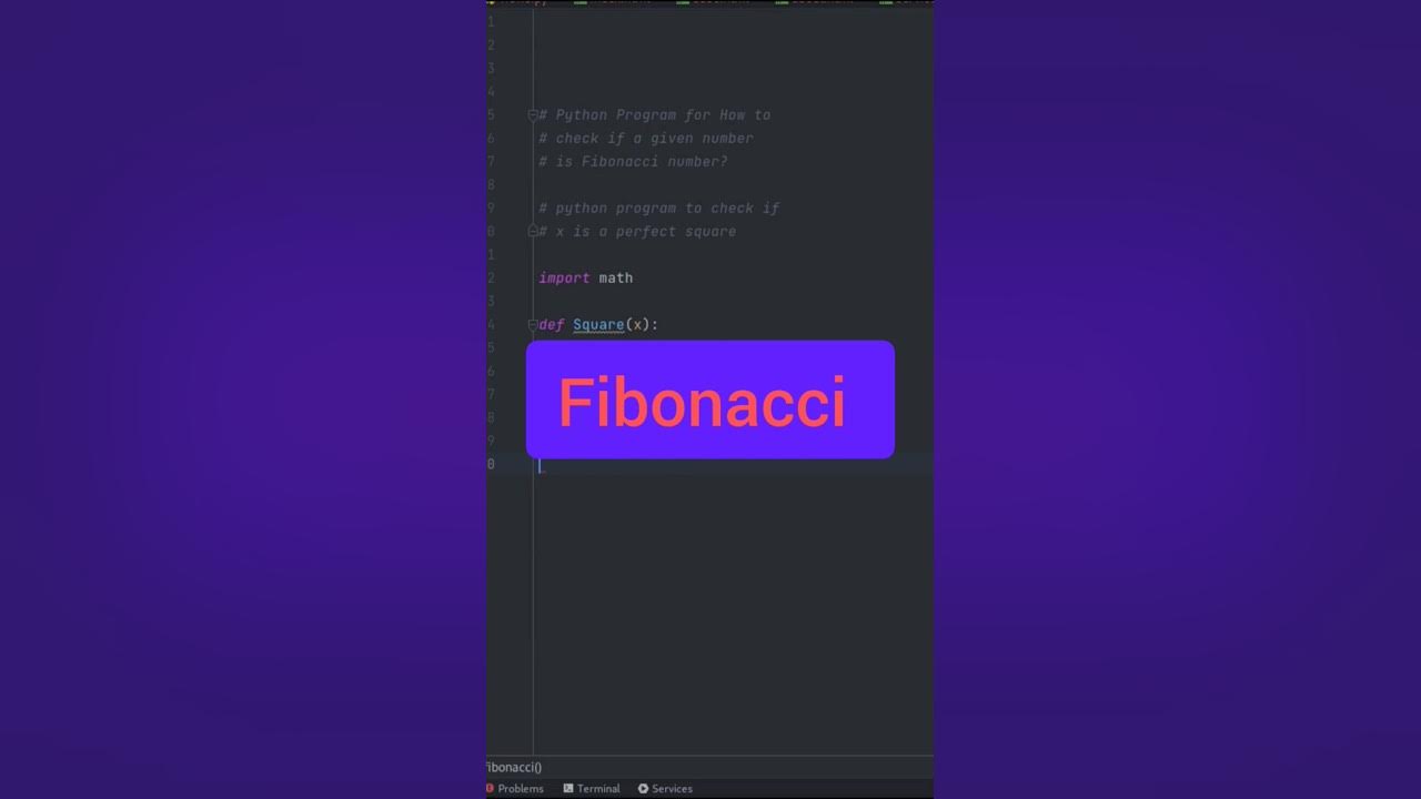 python program for how to check if a given number is Fibonacci number # ...