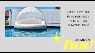INTEX Canopy Island Float 🏖️ Ultimate Pool Lounge with Shade, Cup Holders & Vacation Vibes!