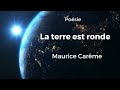 Poésie La Terre Est Ronde Maurice CARÊME French Poetry 