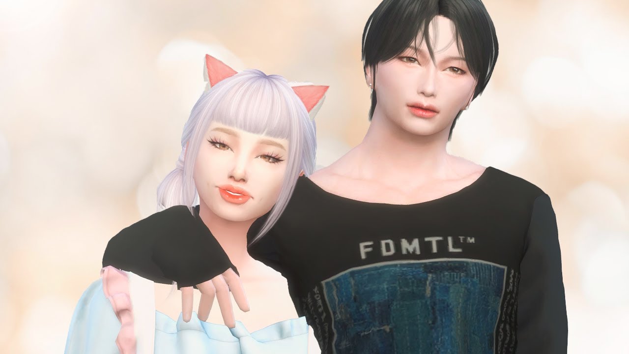 SIMS 4 CAS | Cute Couple | CC Folder and Sim Download - YouTube