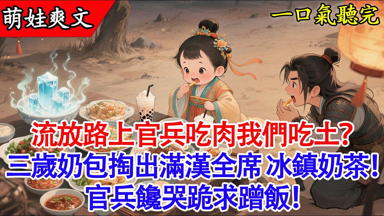 【完結小說】流放路上官兵吃肉我們吃土？三歲奶包掏出「滿漢全席」冰鎮奶茶！官兵饞哭跪求蹭飯！#爽文 #有聲書 #萌娃 #萌寶 #原創 #小說 #團寵