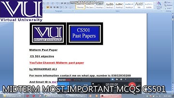 MOST IMPORTANT MCQS CS501