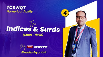 🔴4 | TCS NQT Numerical Ability | Indices and Surds | TCS Quantitative Aptitude | Maths by Anil Sir