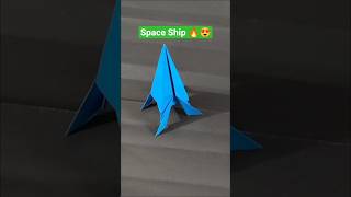 🚀 Space Ship Origami 🔥|#shorts#viral #origami#space #rocket#moon#nasa #creative #kidsactivity#artist