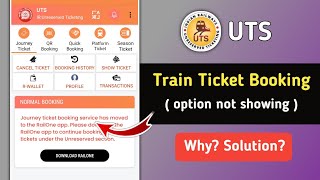 Uts App Ticket Booking Option Not Showing Problem Uts App Shutdown Uts App Discontinued