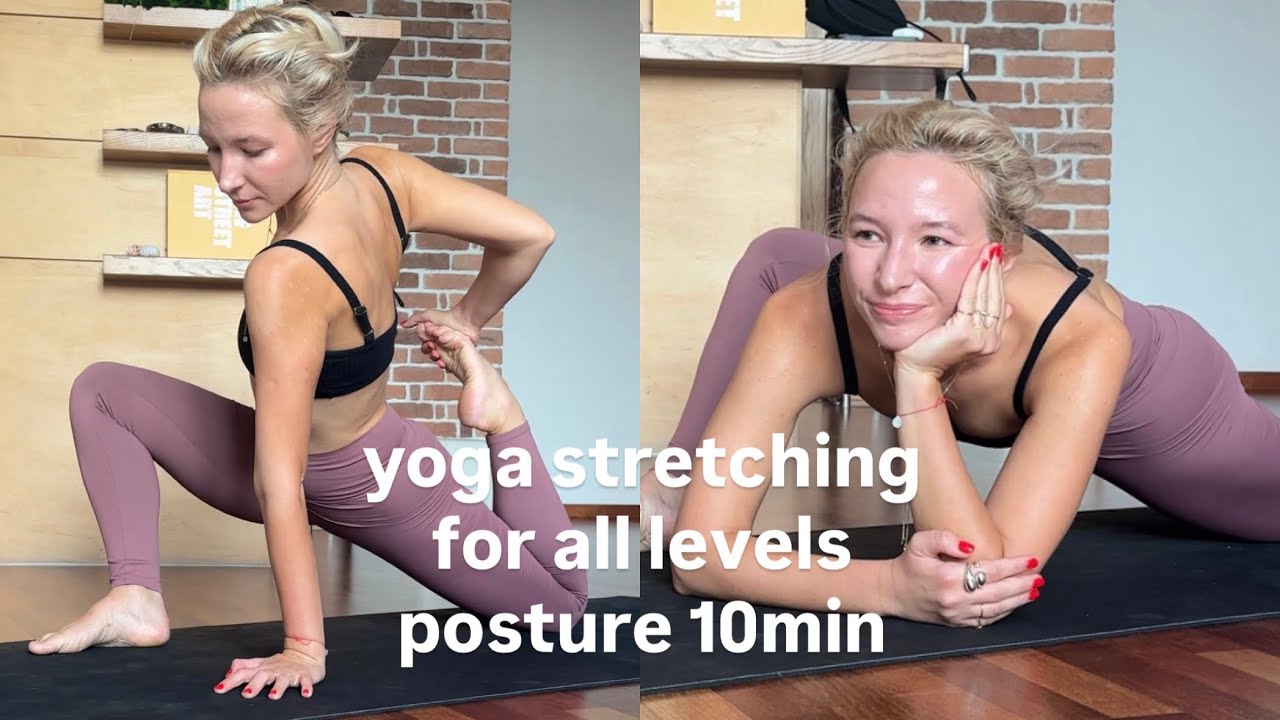 Morning yoga for all levels 10min. Posture class. Місяць постави.