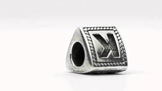 Reflection Beads Sterling Silver Letter K Triangle Block Bead QRS1429K