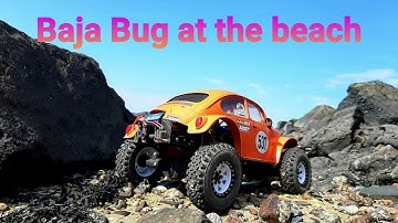 Baja bug at the beach, sand & rocks trail, stock MST CMX
