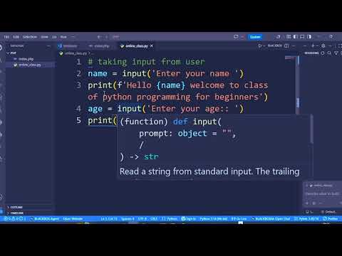 How to Take User Input in Python (Step-by-Step Tutorial) Episode 6
