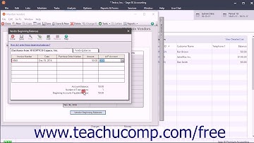 Sage 50 2018 Tutorial Entering Vendor Beginning Balances Sage Training