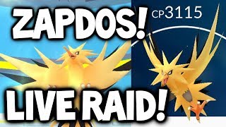 FIRST POKEMON GO LEGENDARY ZAPDOS RAID LIVE! (ZAPDOS POKEMON GO RAID)