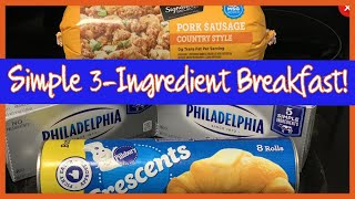 Simple 3 ingredient breakfast! | How to make Pillsbury's Sausage Casserole 🔥😋