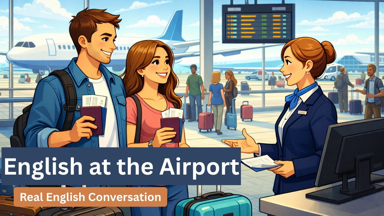 How To Speak English Fluently at the Airport | English Podcast | Real Conversation Practice A1 - B2