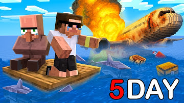 Doorbin and Carry Survive The AIRPLANE CRASH ON THE ISLAND in Minecraft!