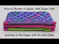 How To Shorten a Zipper, Add Zipper Tabs and Sew in the Zipper with No Dent Sides