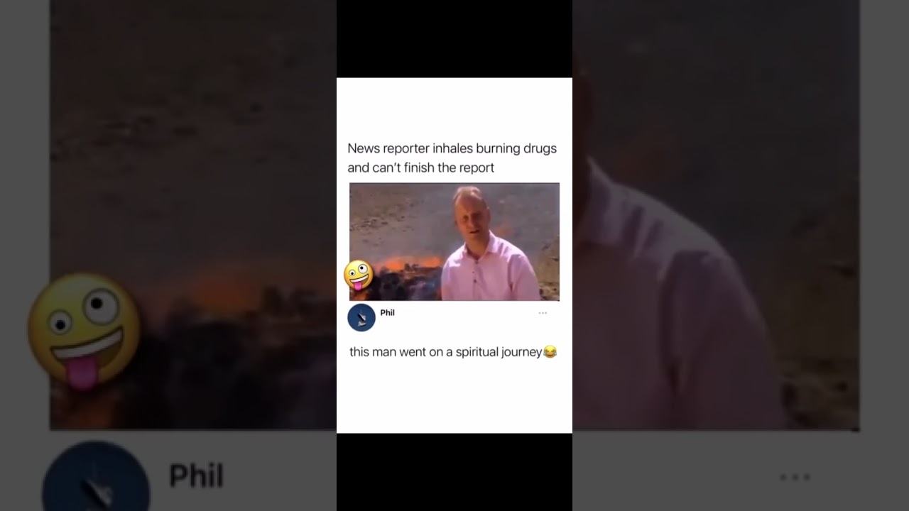 news reporter gets high on burning drugs