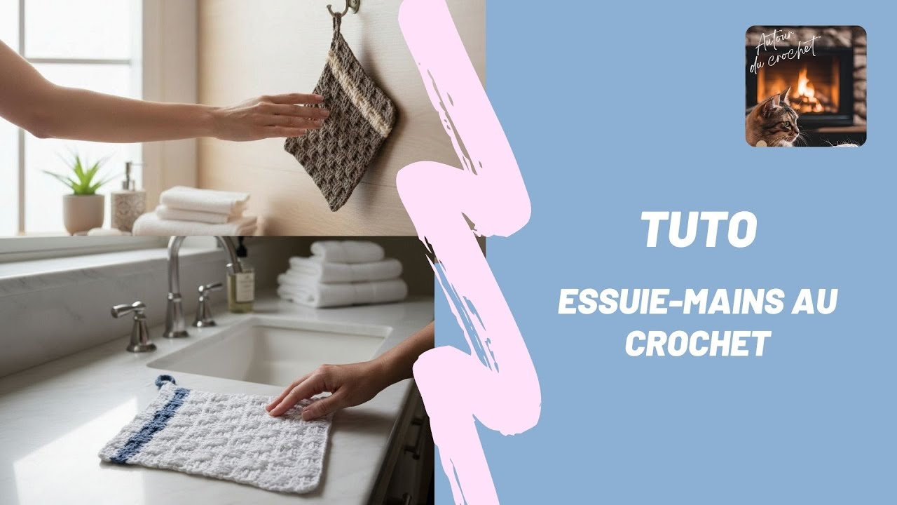 Tuto crochet facile : essuie-mains au point damier #crochettutoriel #faitmain #crochet #pointdamier