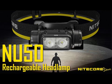 Lampada frontale ricaricabile USB-C leggera Nitecore NU50 da 1400 lumen