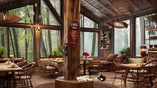 Rainy Cafe at Cozy Coffee Shop Ambience ☕ Smooth Piano Jazz Music for Relaxing, Studying, Sleeping