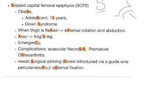 Slipped Capital Femoral Epiphysis (SCFE), the S mnemonic