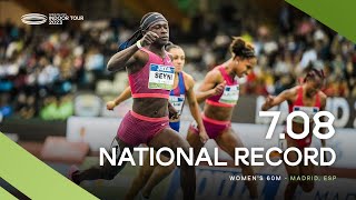 Seyni 🇨🇮 storms to national record in the women's 60m | World Indoor Tour 2023