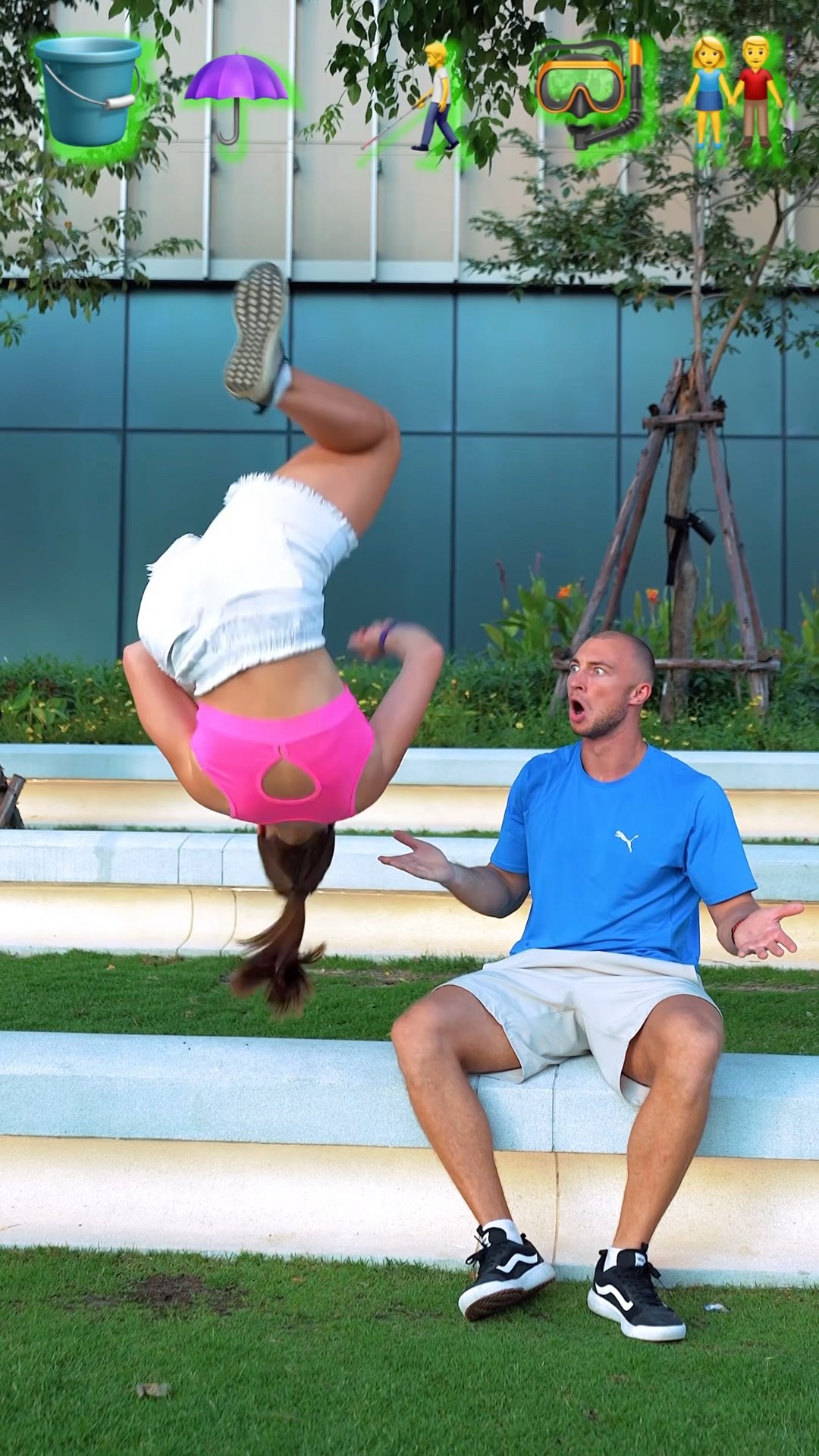 Stunts with Emojis pt.99??#kiryakolesnikov #prank #funny #comedy #stunt #parkour #flip
