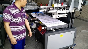 3/4 automatic screen printing line: vertical screen printer 500*700+arm+UV curing unit