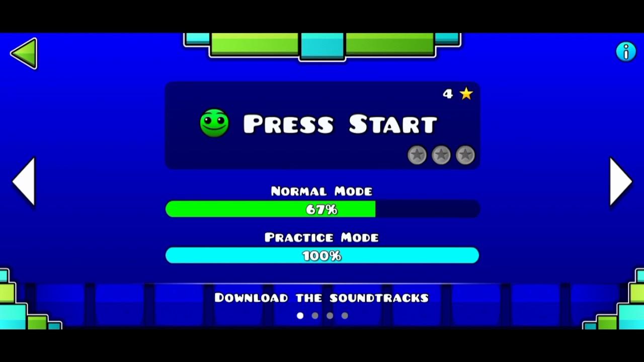 Включи geometry dash press start