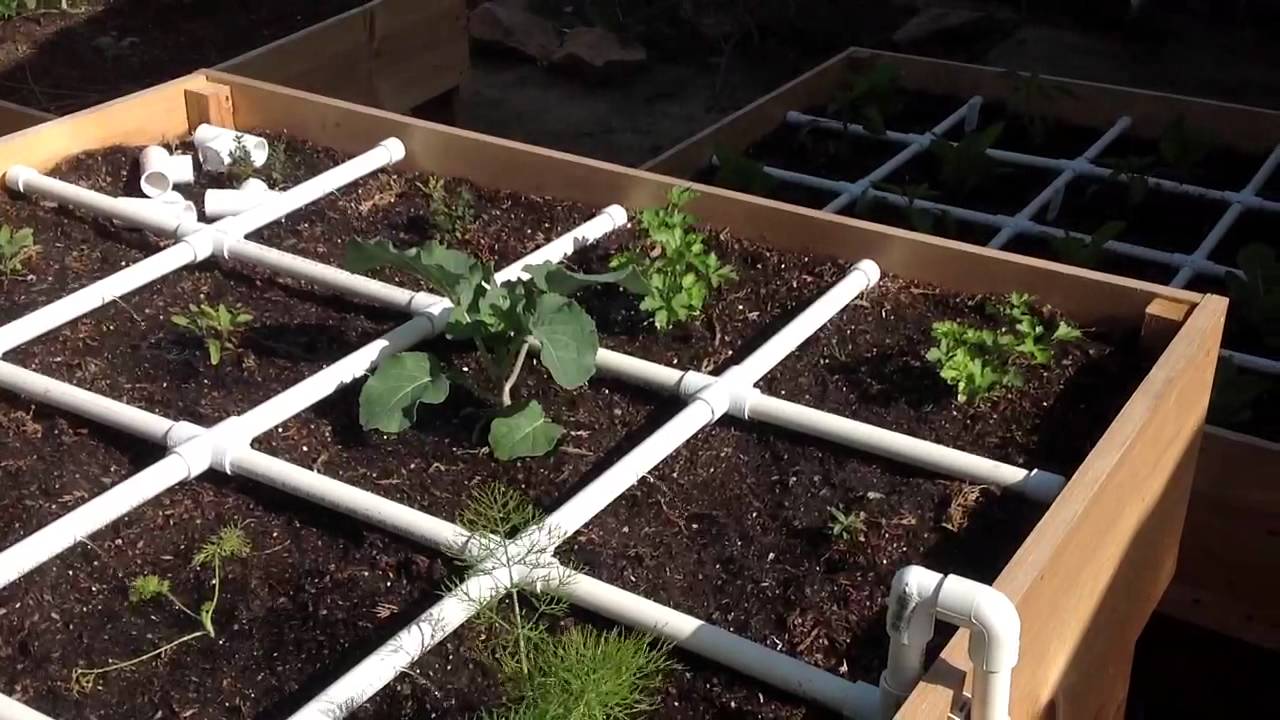 Squarefoot garden irrigation
