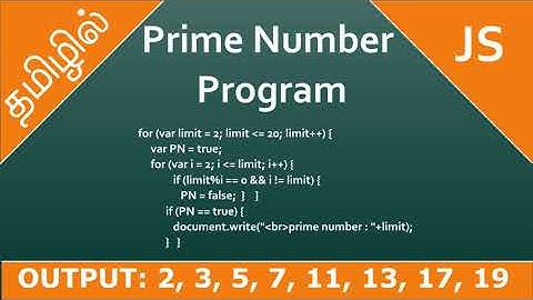 Javascript Prime Numbers in Tamil