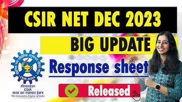CSIR NET DEC 2023 RESPONSE SHEET RELEASED 🔥 Link in description II Check Now