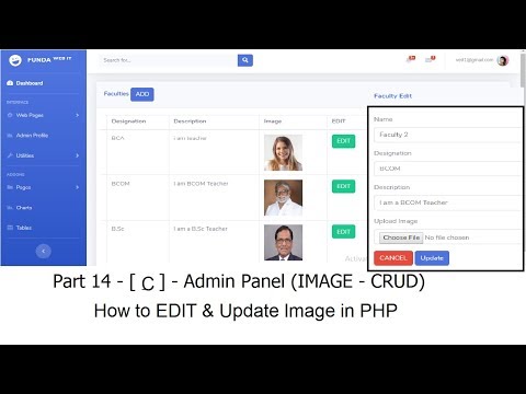 Part 14-[ C ]-Admin Panel(IMAGE-CRUD): How to Edit & Update Image in PHP